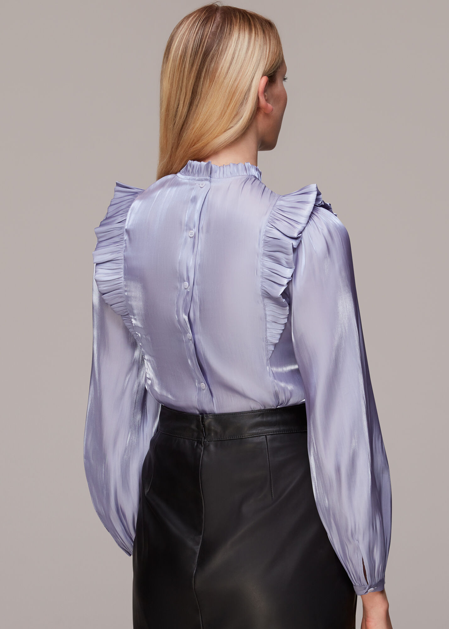 Only - Onltea-Idris S/L Frill Tape Top - 5066373 Dream Blue main image 1