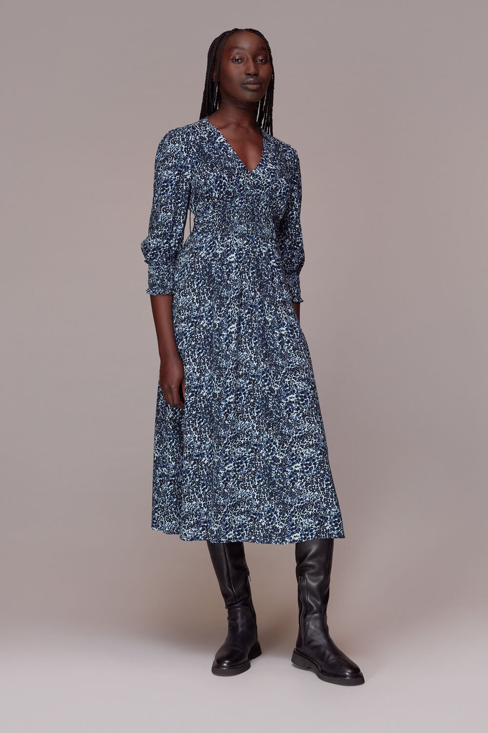 Speckled Leopard Midi Dress