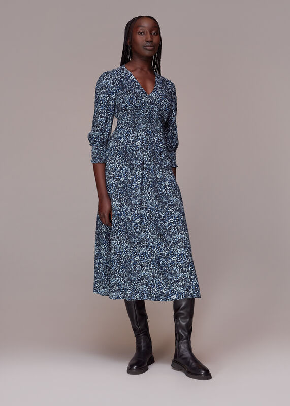Speckled Leopard Midi Dress