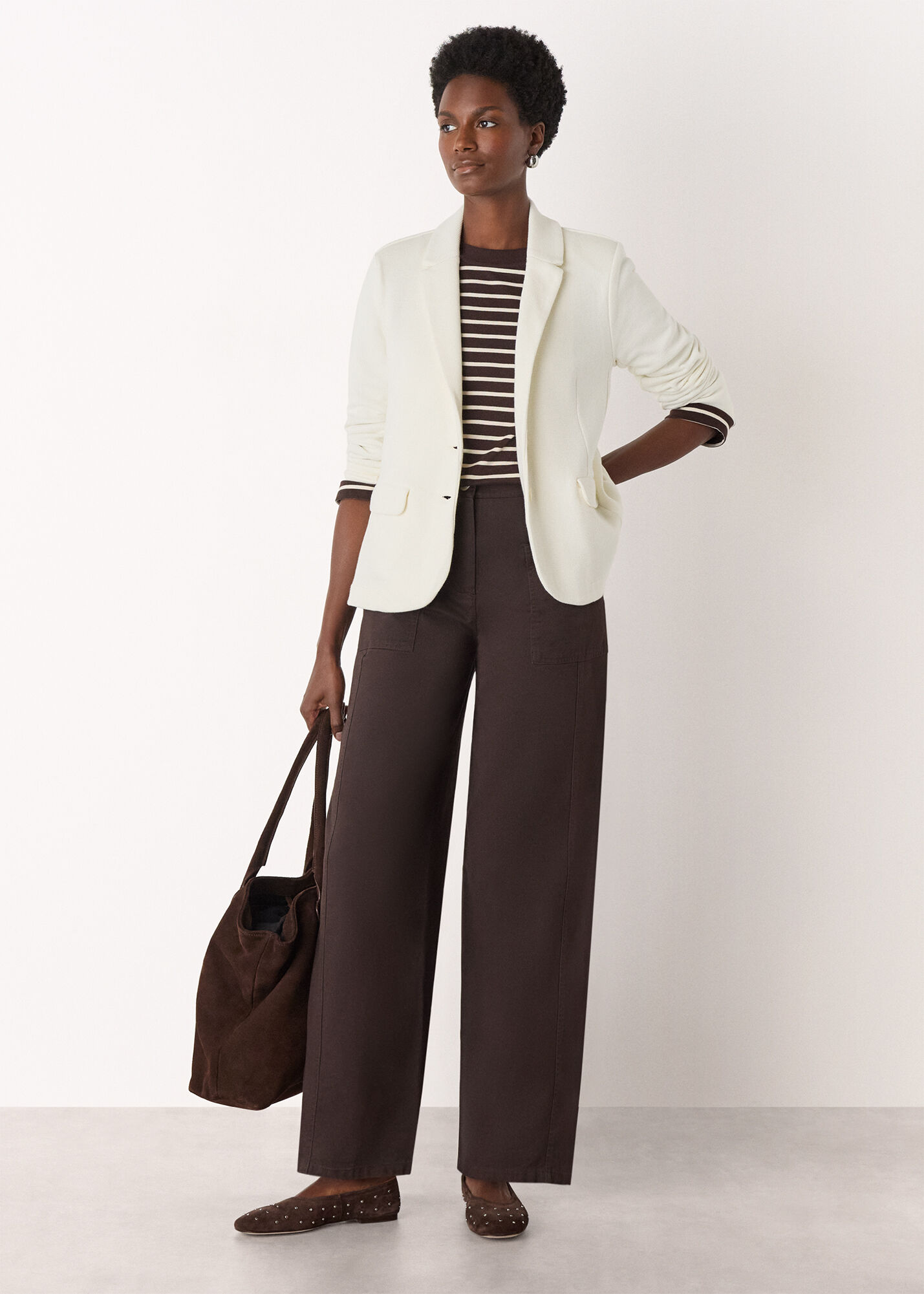 Women's Ivory Slim Jersey Jacket | Whistles US |