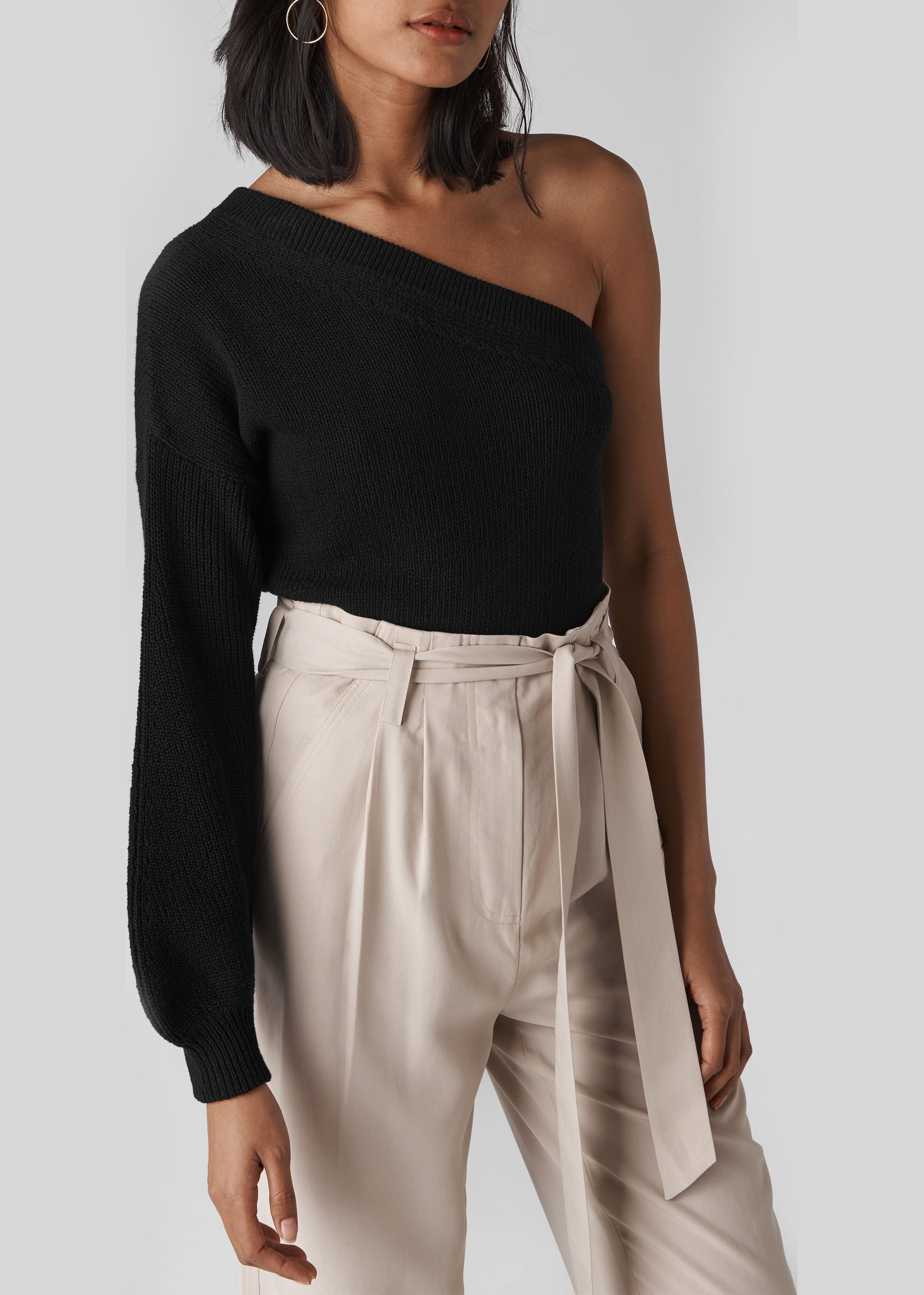 One shoulder black discount jumper