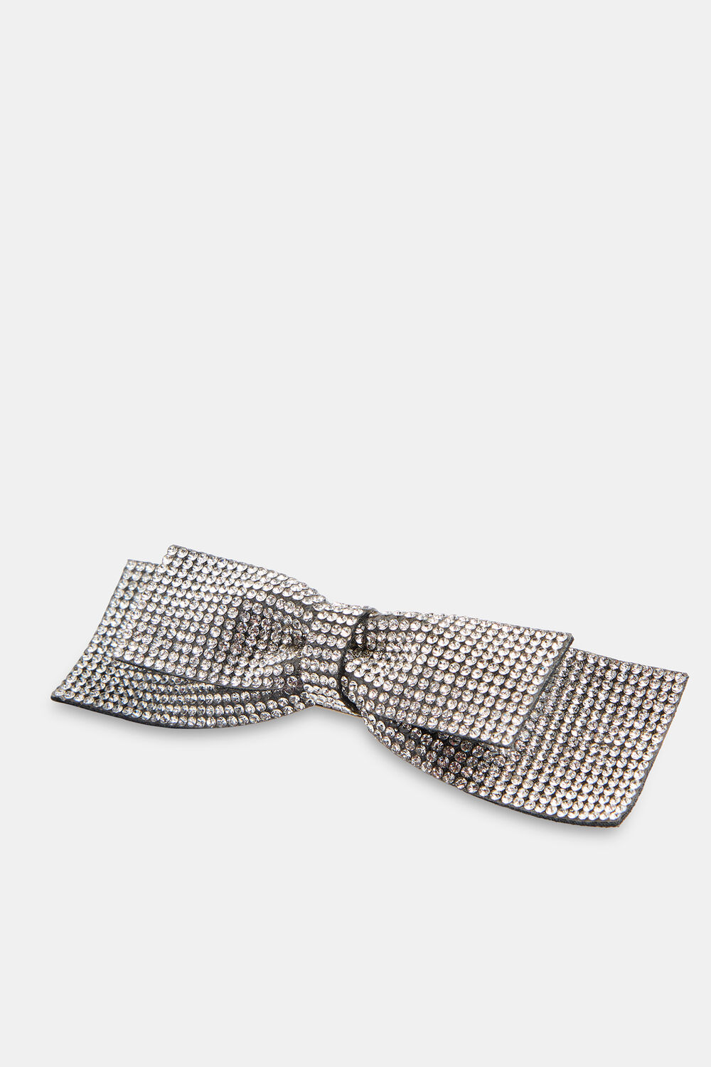 Silver Diamante Bow Hair Clip