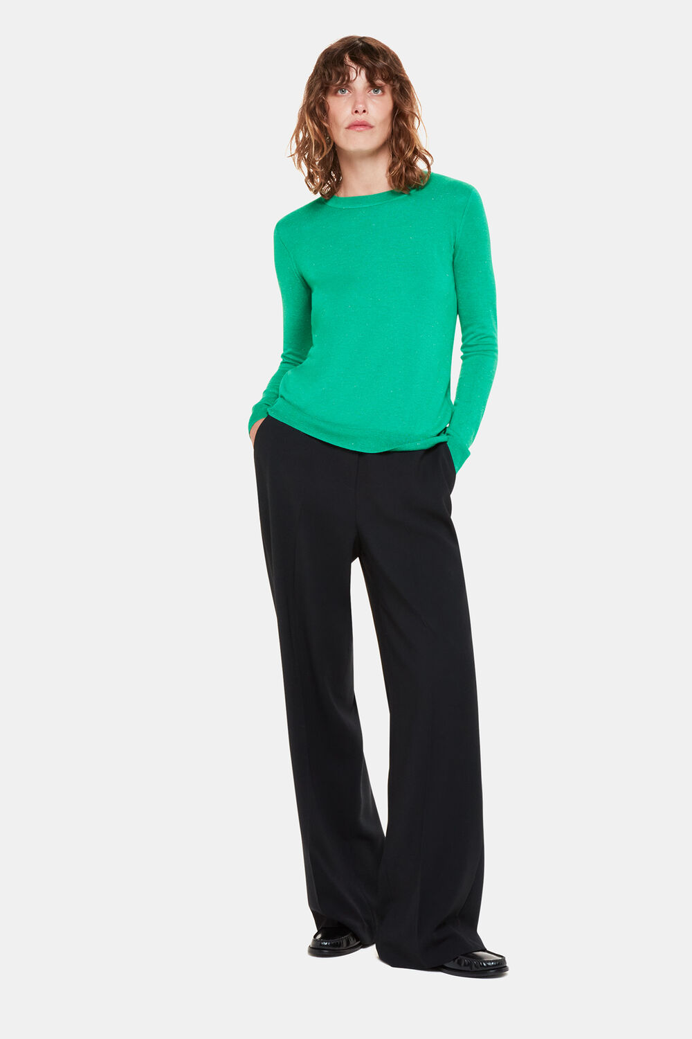 Green Annie Sparkle Crew Neck Sweater