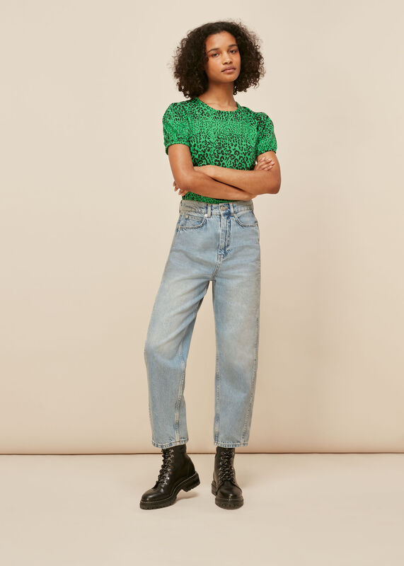 Multicolour Speckled Animal Puff Tshirt