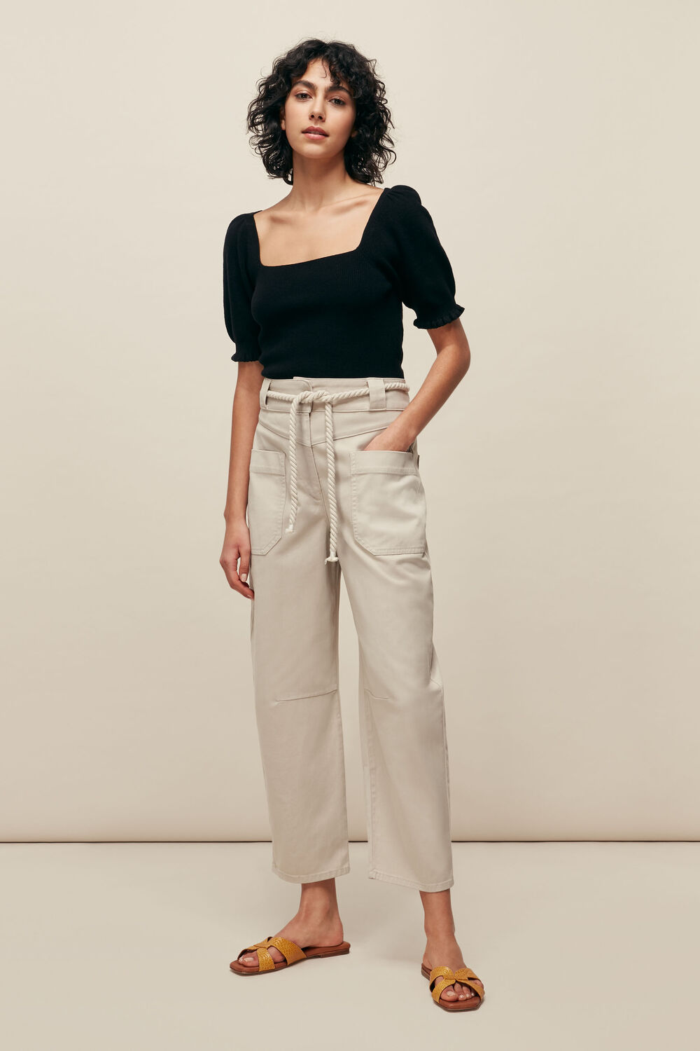 Square Neck Frill Knit