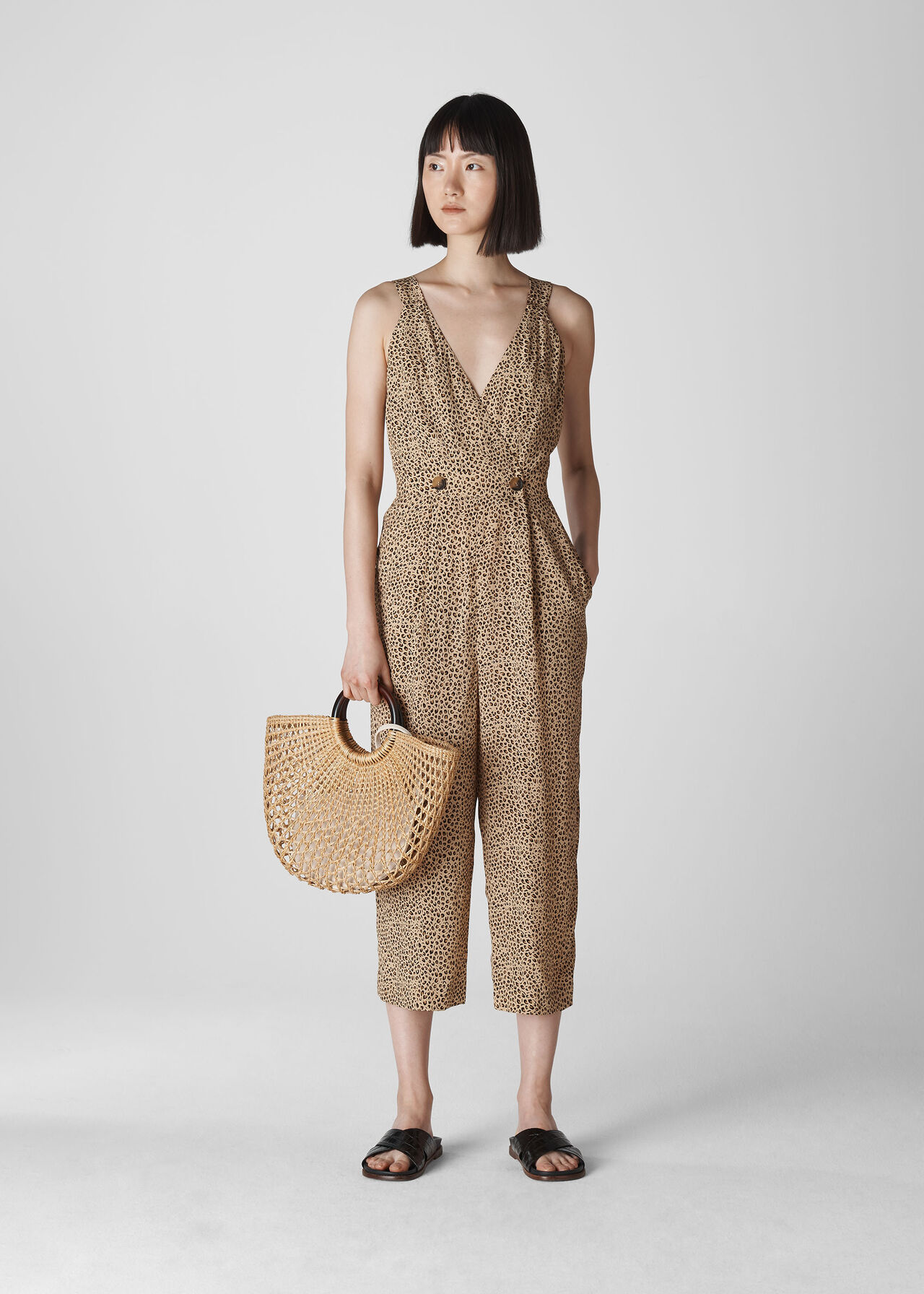 Mens Tijdens ~ peper Mini Leopard Lara Jumpsuit | WHISTLES 