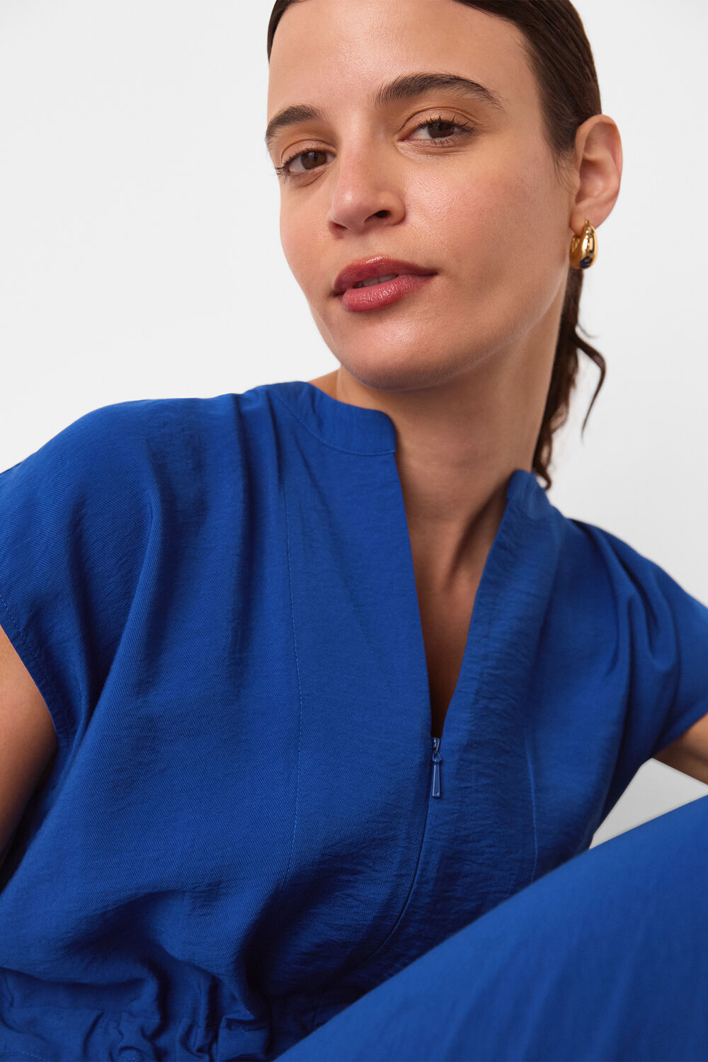 Cobalt Blue Sleeveless Tie Waist Jumpsuit