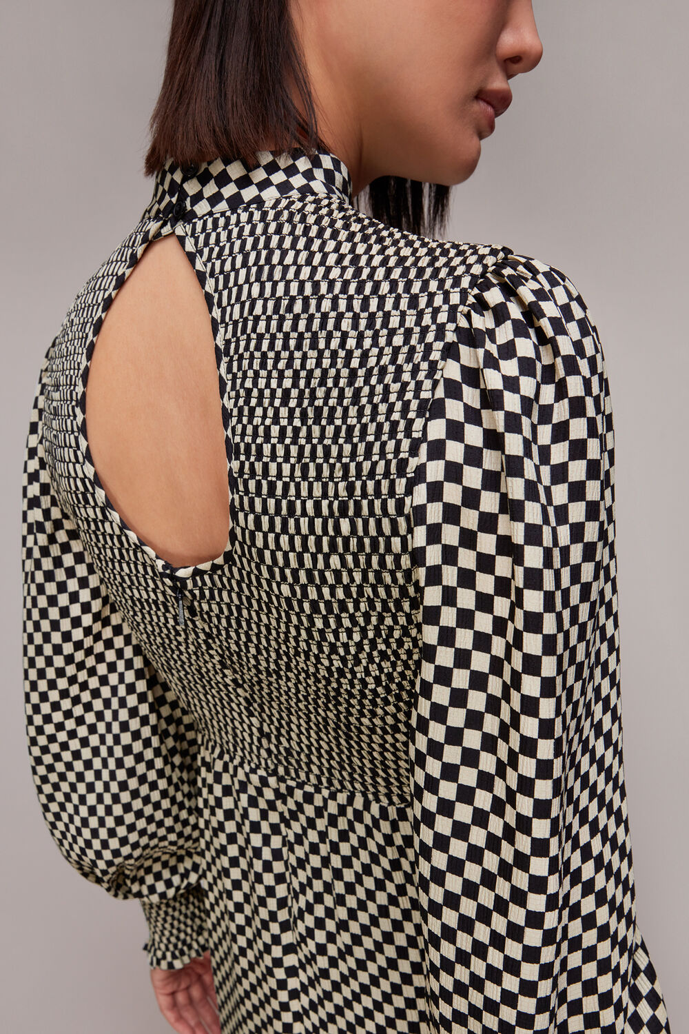 Darcie Checkerboard Midi Dress