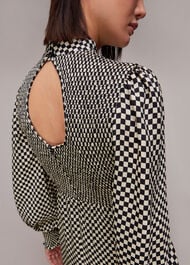 Darcie Checkerboard Midi Dress