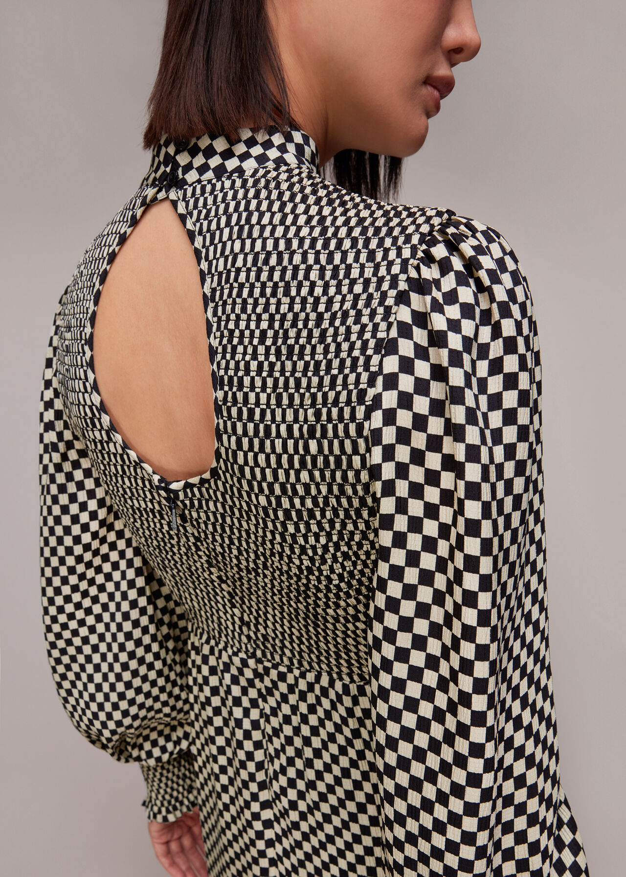 Darcie Checkerboard Midi Dress