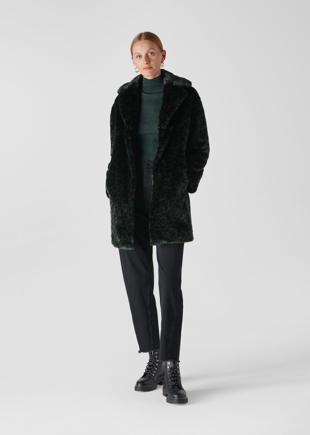 Green/Multi Frankie Faux Fur Animal Coat | WHISTLES | Whistles
