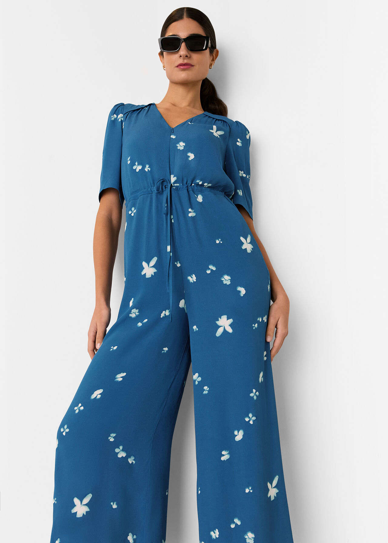 Whistles Sun Bleached Floral Jumpsuit