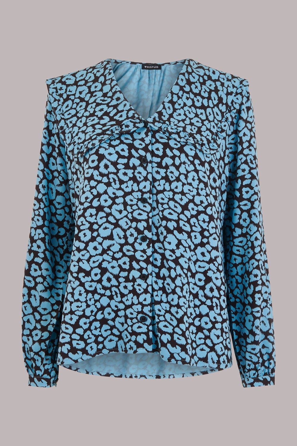 Fuzzy Leopard Collar Top