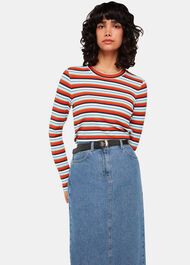 Stripe Ribbed Crew