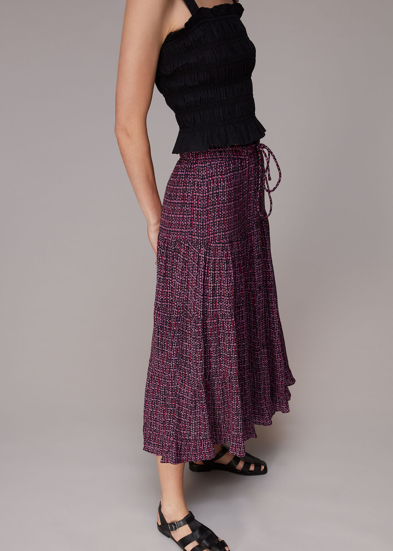 Twist Dot Print Skirt