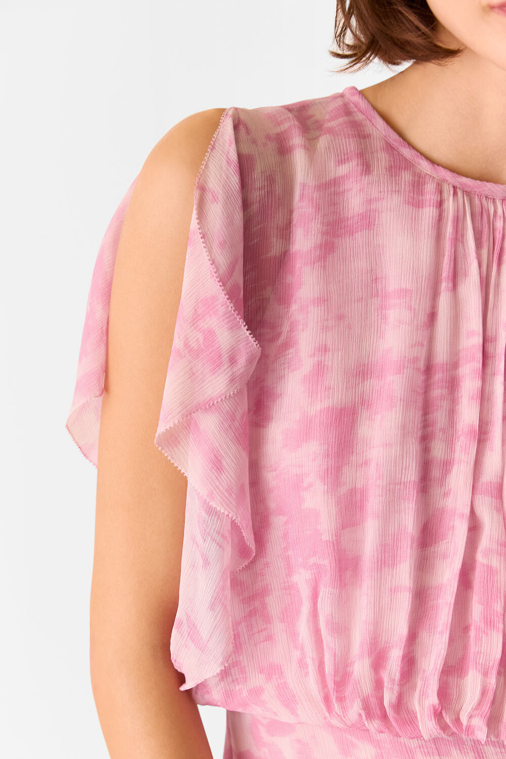 Dashed Brush Marks Midi Dress