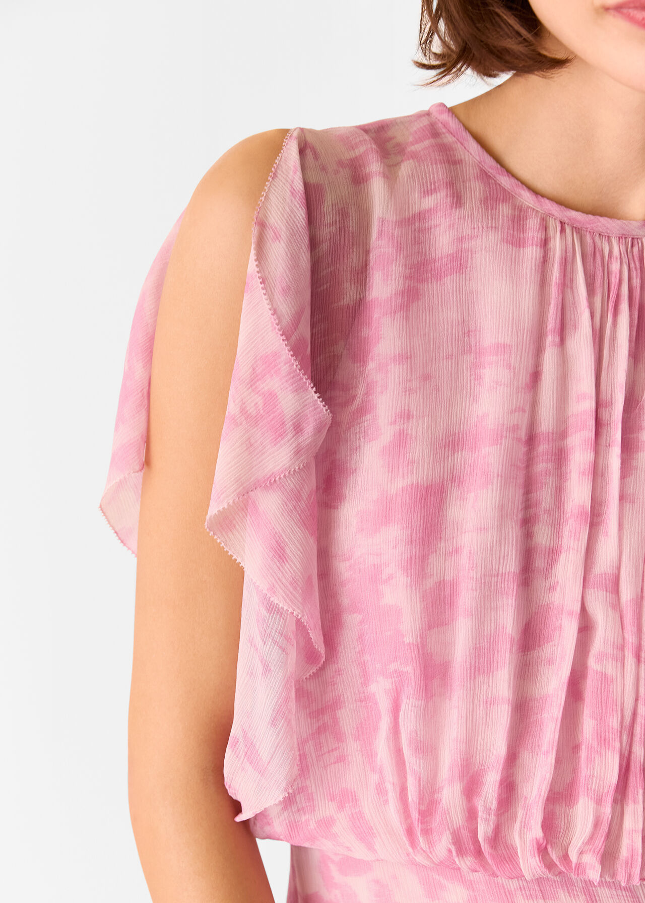 Dashed Brush Marks Midi Dress