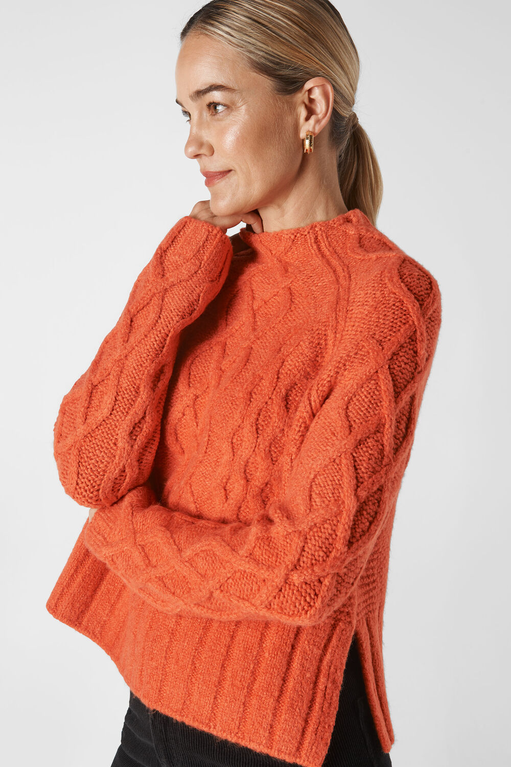 Modern Cable Knit Orange
