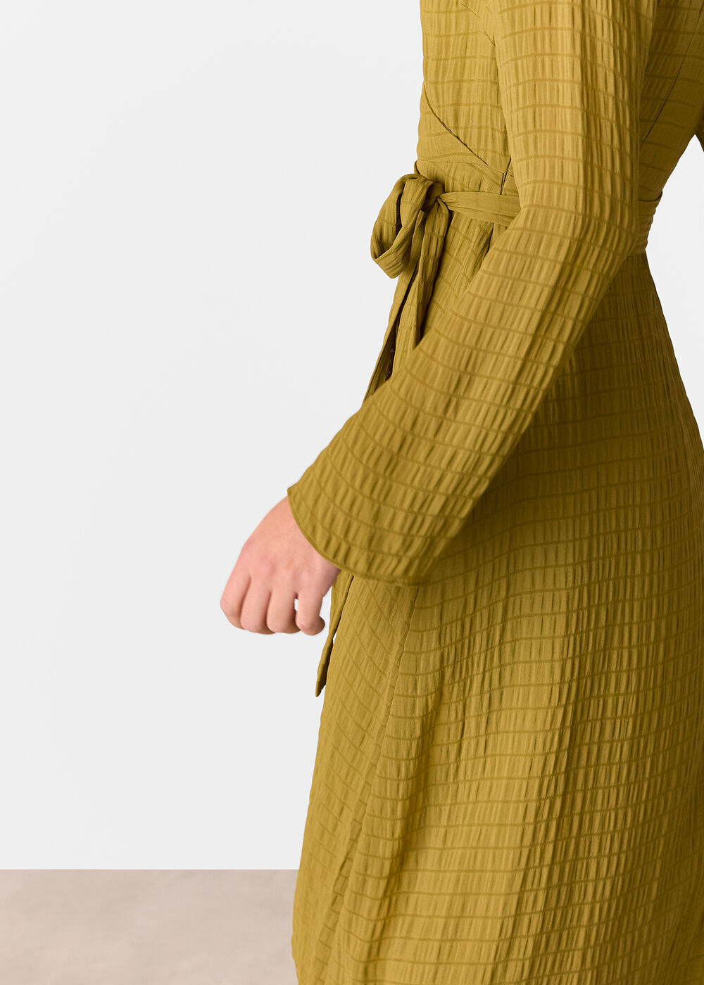Alex Textured Wrap Midi Dress