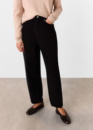 Petite High Waist Cord Barrel Jean