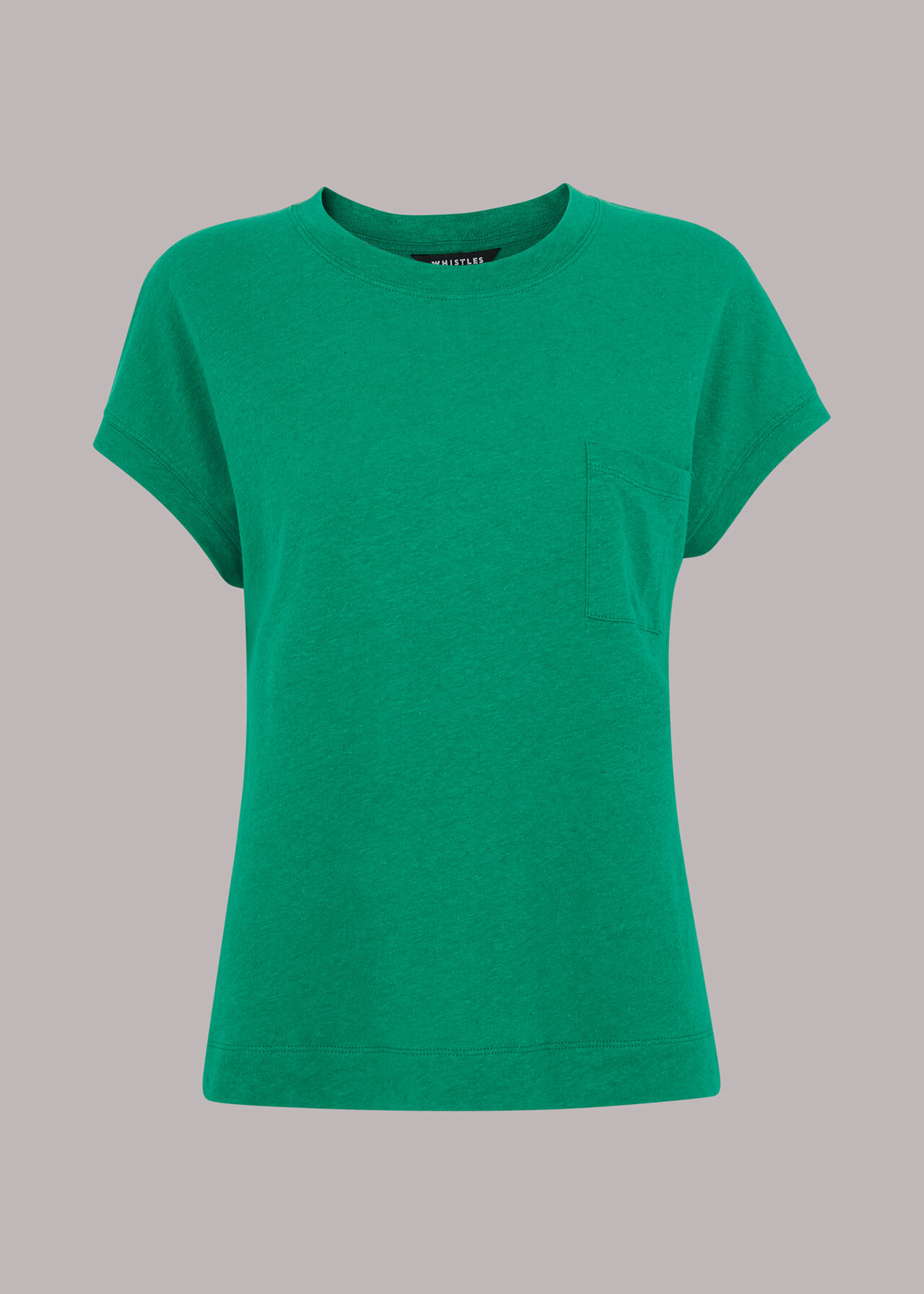 Green Ember Linen Mix Pocket Tee | WHISTLES