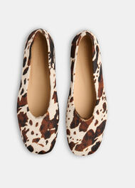 Cow Print Hair-On Ballet Pump