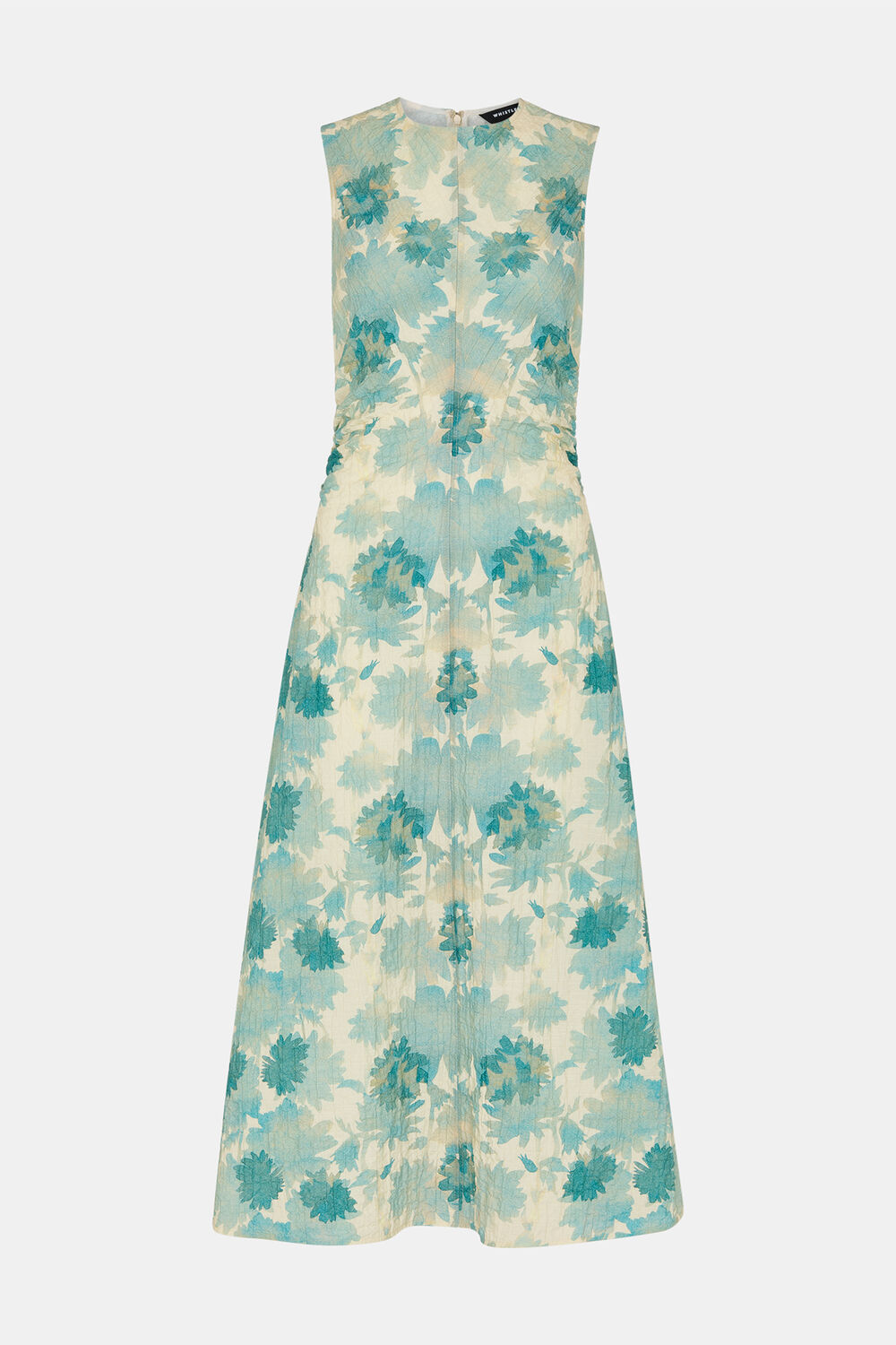 Blue Petite Floral Textured Midi Dress