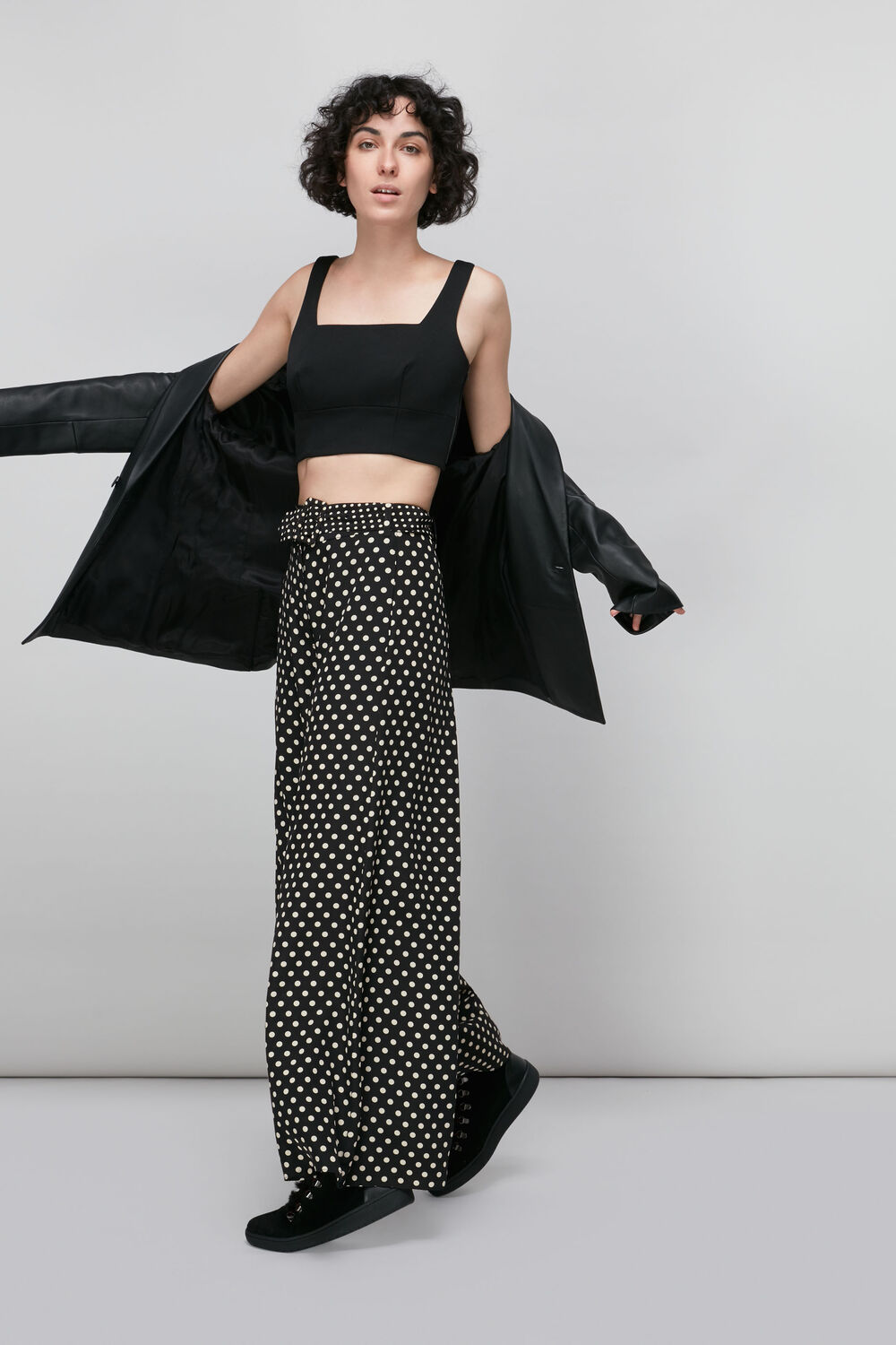 Spot Silk Palazzo Trouser