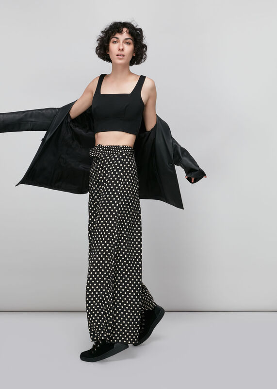 Black Spot Silk Palazzo Trouser