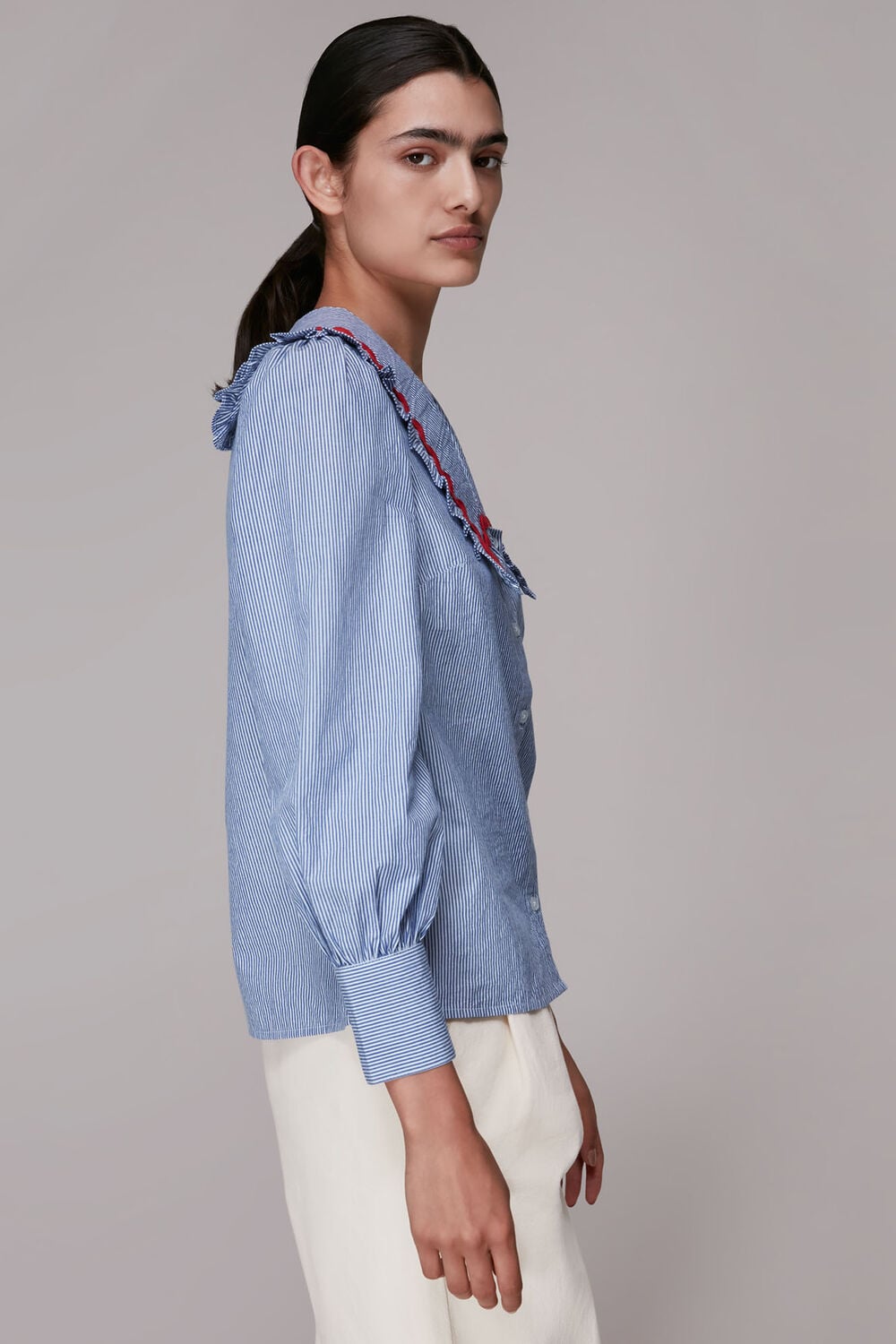 Ric Rac Detail Collar Top