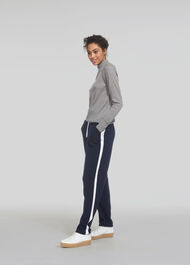 Stripe Cashmere Mix Jogger Navy