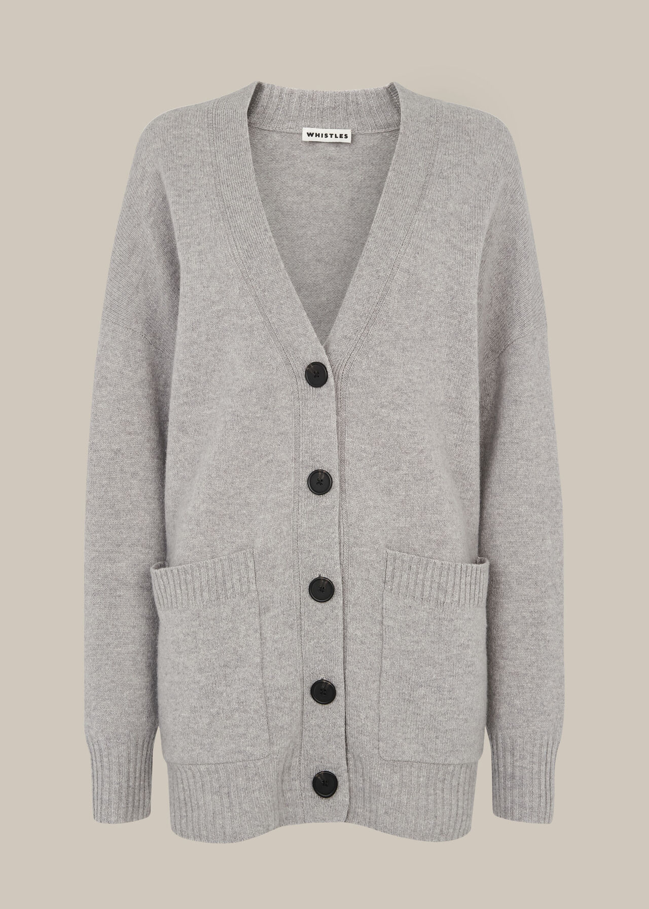 Long line Pocket Wool Cardigan