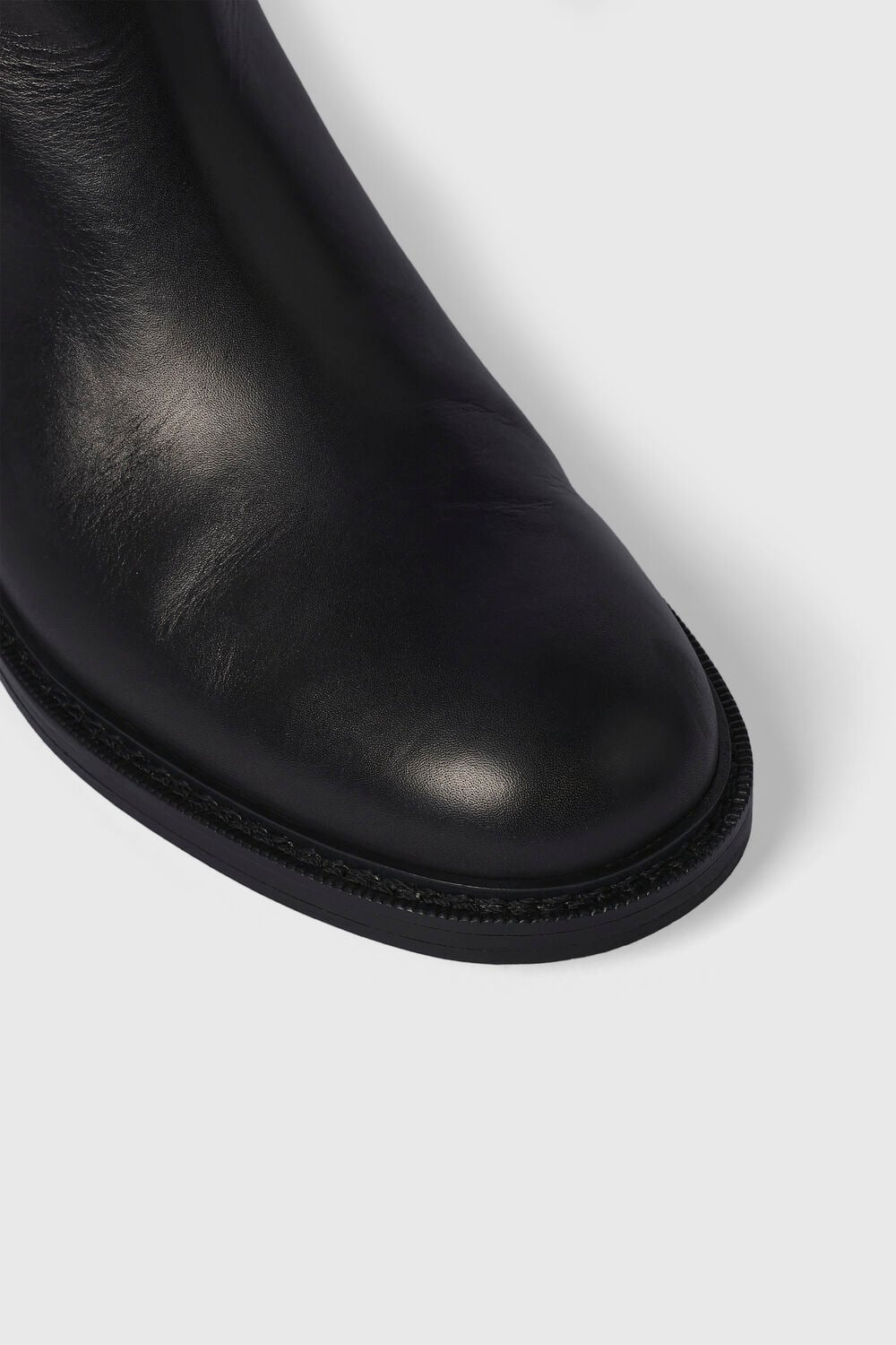 Black Clean Leather Chelsea Boot