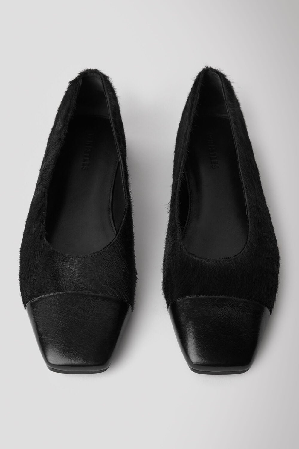 Black Hair-On Leather Ballet Pump