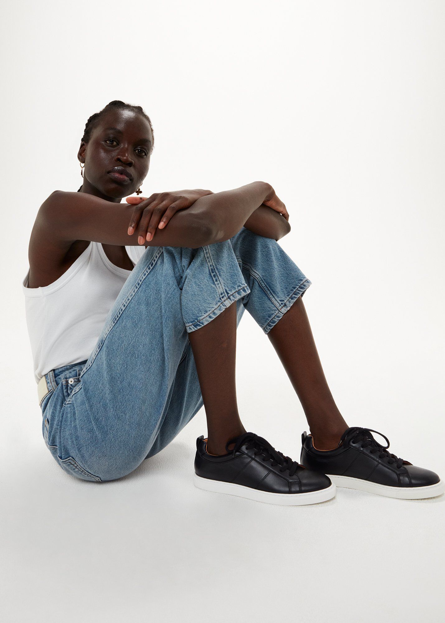 Black Koki Lace Up Sneaker | Whistles US |