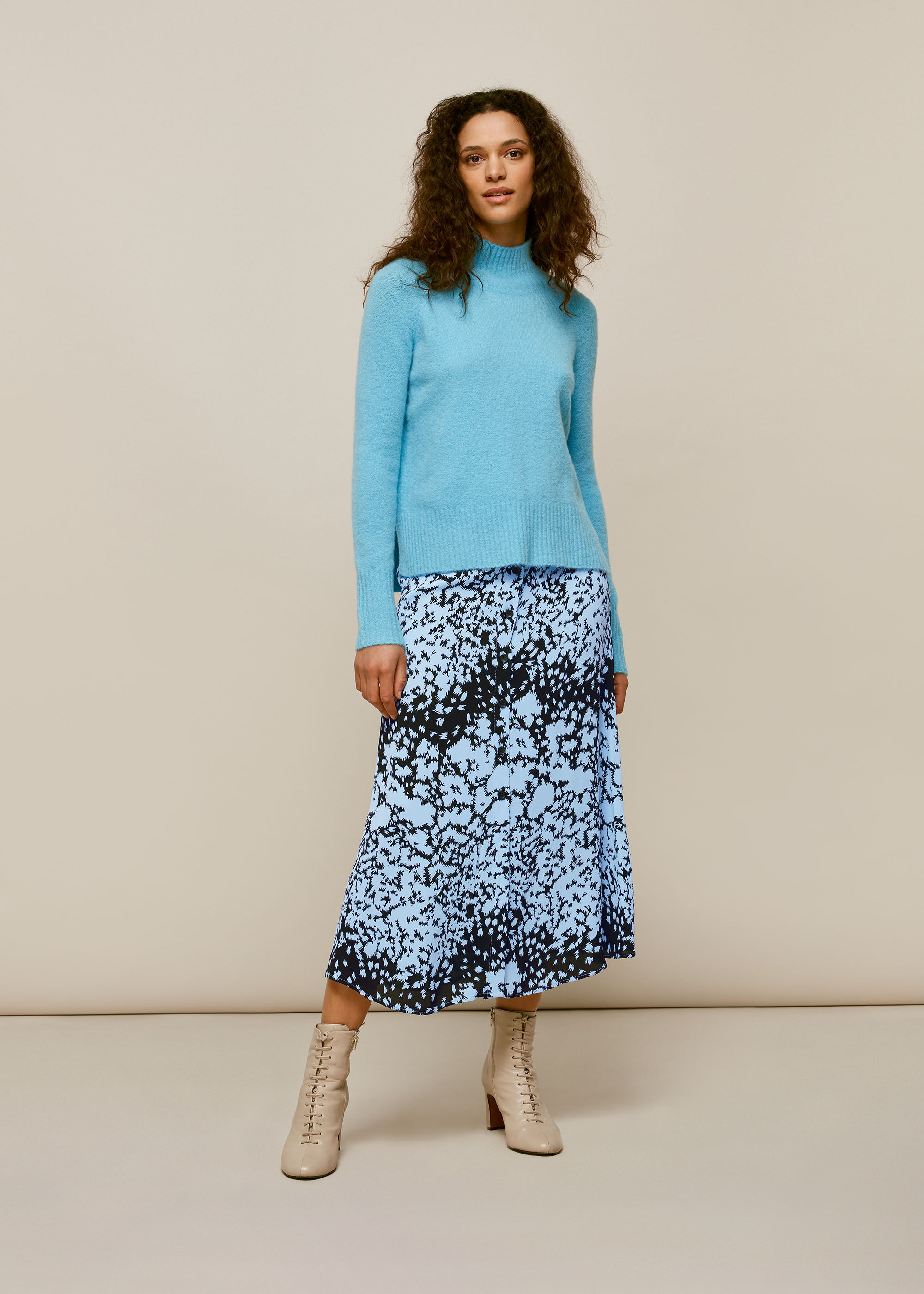 Whistles floral animal button skirt