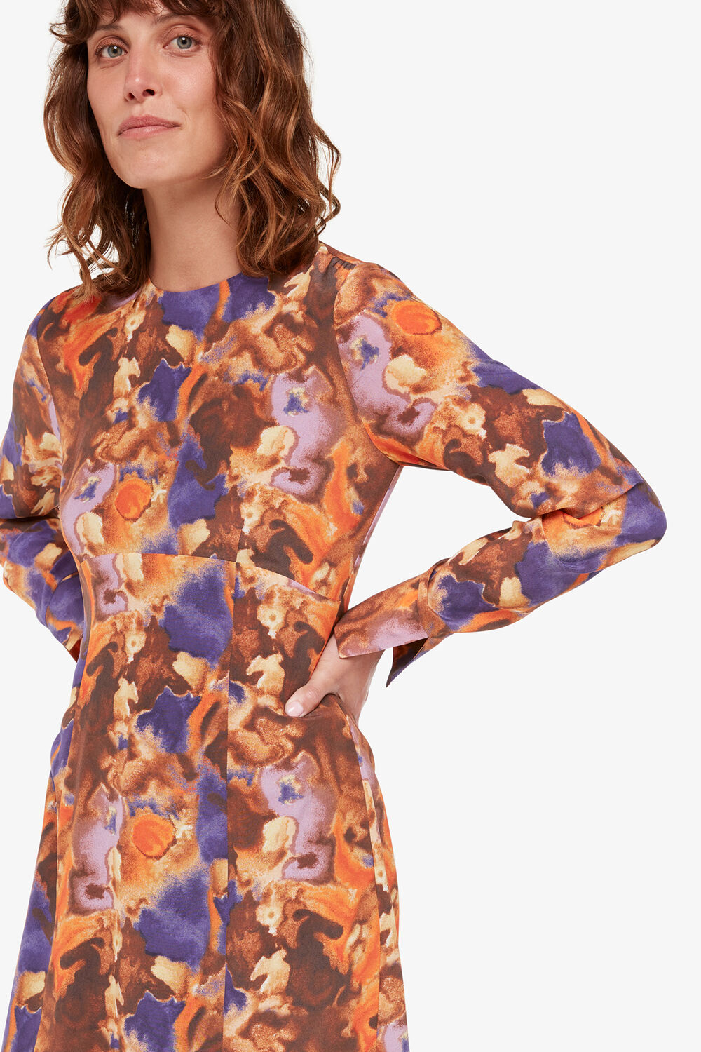 Sprayed Texture Silk Dress