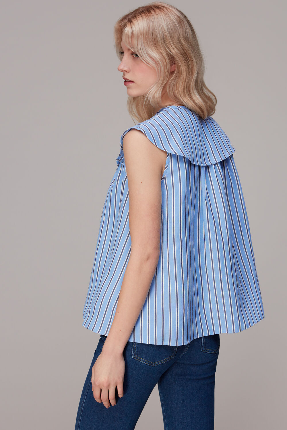 Maggie Stripe Collar Top