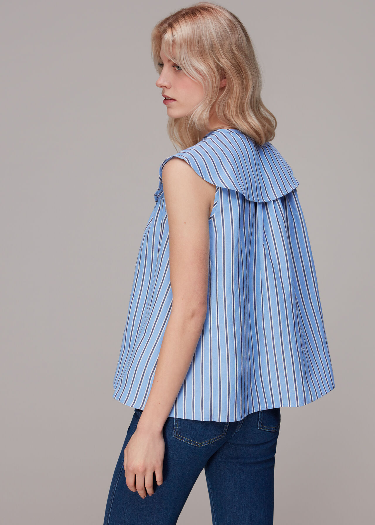 Maggie Stripe Collar Top