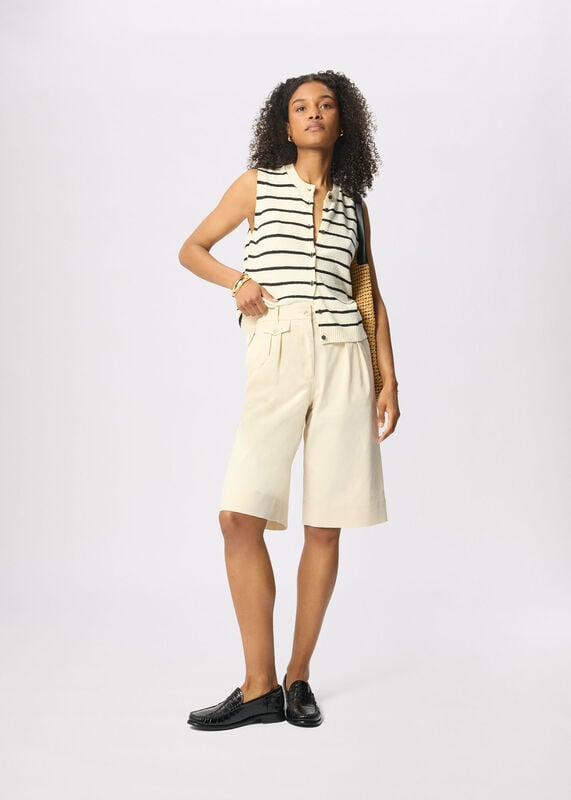 Neutral Cotton Bermuda Short