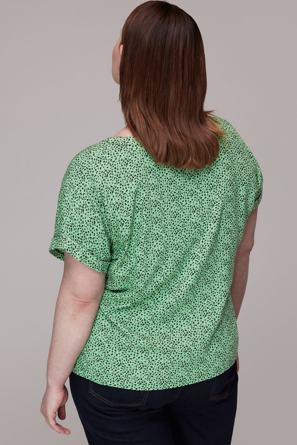Ink Leopard Button Front Top