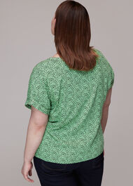 Ink Leopard Button Front Top
