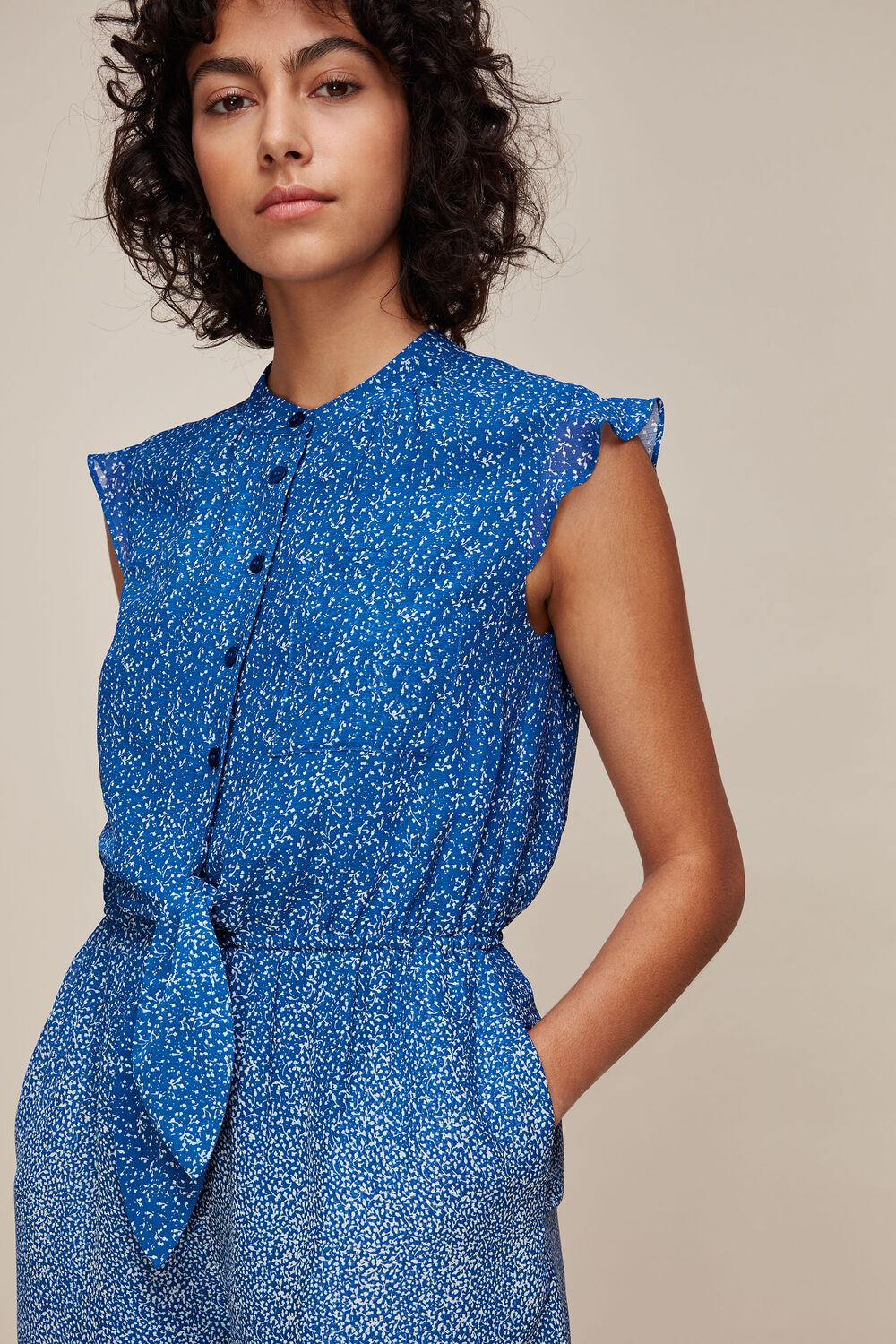 Gradient Floral Dacia Playsuit Blue/Multi