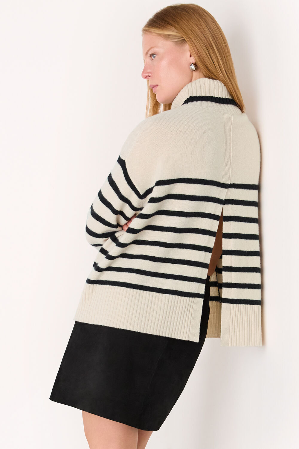 Stripe Wool Roll Neck