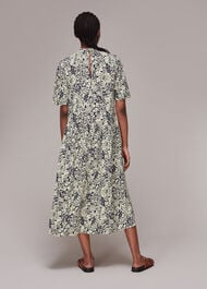 Graphic Floral Trapeze Dress