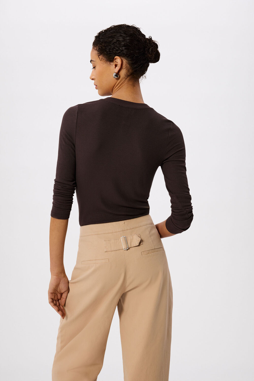 Brown Essential Rib Henley