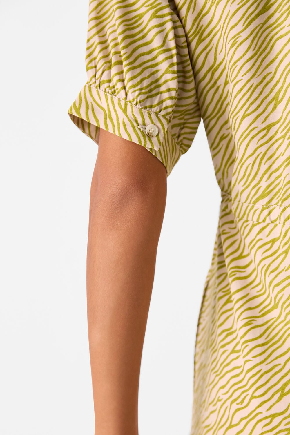 Green Tiger Flame Midi Dress