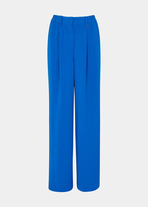 Blue Harper Crepe Wide Leg Pants 