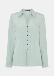 Silk Blend V Neck Shirt