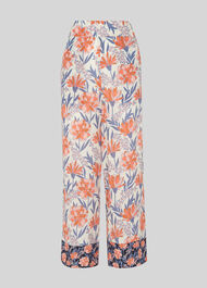 Floral Border Print Trouser Multicolour